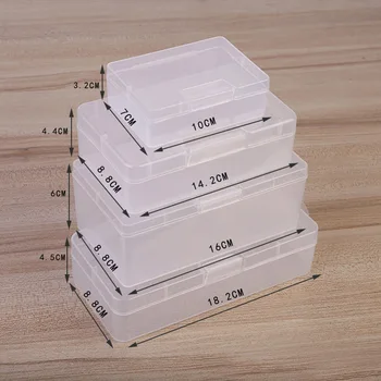 1 бр. пластмасова кутия за съхранение на части на оборудването, правоъгълна пластмасова опаковъчна кутия за обеци, огърлици, мъниста, пръстени, хапчета за грим