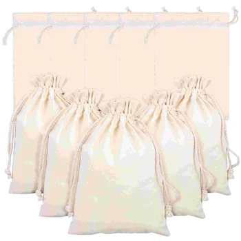 10 бр. памучни тъкани чанти, множество муслиновая чанта от съвсем малък, удобен за носене чанта за съхранение