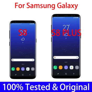 100% Оригинален Amoled На Samsung Galaxy S8 G950F G950FD Пълен LCD дисплей S8 Plus G955 G955F резервни Части за ремонт на сензорен екран Дисплей с рамка
