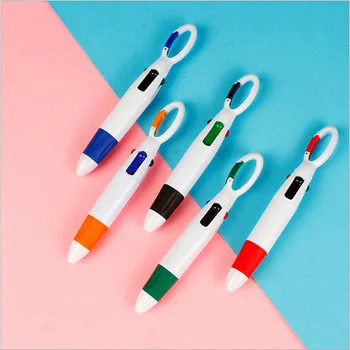10шт, 4 цвята, джоб многоцветен ключодържател, химикалка писалка 4 в 1 цветен карабинер, химикалка химикалка, канцеларски материали, ученически принадлежности, сладки дръжки с катарама