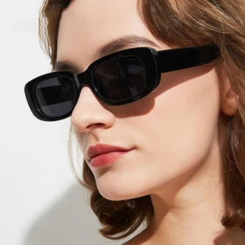 2022, Нова мода, летни vintage слънчеви очила в малка квадратна рамка за жени, ретро пънк, правоъгълни слънчеви очила, нюанси точки