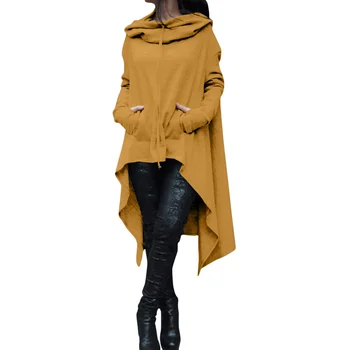 2023, Есенно-зимните дълги блузи, жилетки, дамски големи размери, свободна hoody с качулка с дълъг ръкав, дамски ежедневни пуловер, hoody
