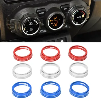 3 бр. Капак звук дръжки климатик ac от алуминиева сплав, тампон върху пръстен бутон за Suzuki Jimny 2019 2020 г., на капака на конзолата