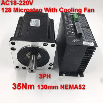 35 нм 130 мм NEMA52 6.9 A Драйвер за стъпков мотор Комплект 3PH 32 DSP AC18-220V 128 Microstep С Охлаждащ вентилатор с Висок Въртящ Момент За ЦПУ