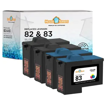 4 опаковки # 82 #83 черни / цветни касети тонер касети за Lexmark X5150 X6150 X6170 X6180