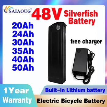 48v 13s5p 18650 литиево-йонна Батерия Silver Fish Електрически Велосипед 20ah 50ah Akku Accu Bafang 500w 1500w Bateria 