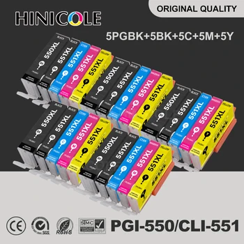 5 компл. Мастилницата Hinicole PGI-550 CLI-551 550XL, Съвместим с Canon Pixma MG6450 MG6650 MX725 MX925 IX6850 MG6350 Принтер