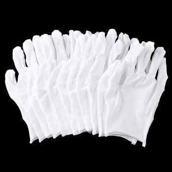 6 Чифта Бели Памучни Ръкавици, Меки, Тънки Ръкавици За Защита На Ръцете Работни Ръкавици Лесно Почистване От Прах Мулти За Домашна Работа На Открито