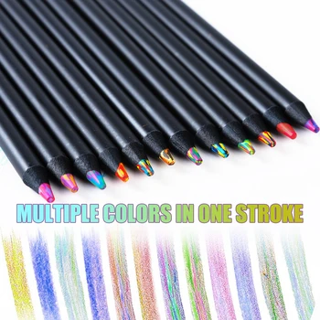8 бр. дъгата молив, дървени цветни моливи, големи преливащи се цветове моливи за деца, цветни моливи за рисуване, colorization