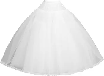 8 слоя фатиновой долната поли, без панделки, с обръч, долната пола за младоженци, сватбени рокли MPT018, бял