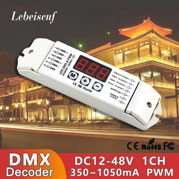 DMX Контролер DMX512 от 1990 до 350-1050mA dc PWM Декодер на Сигнала Dc 12 24 36 48 На В за на Led Одноконтурного осветление