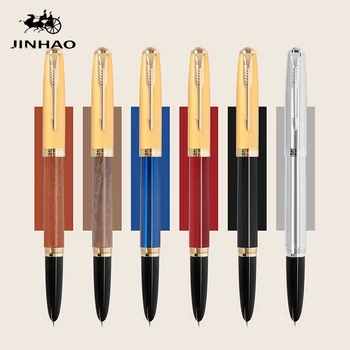 JINHAO 85 Писалка Ретро С Качулка на Върха на 0,38 мм, Метални/Дървени Вити Мастило Химикалки за Писане на Училищните Офис Консумативи Канцеларски материали Нова