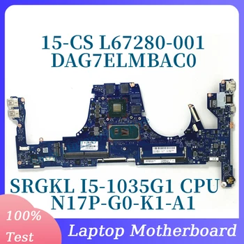 L67280-001 L67280-501 L67280-601 С процесор SRGKL I5-1035G1 За дънната платка на лаптоп HP 15-CS N17P-G0-K1-A1 DAG7ELMBAC0 100% Тестван