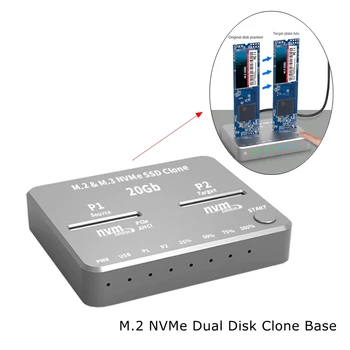 M. 2 NVMe AHCI Восъчни Cloner USB3.2 20G SSD с Две Отделения за Автономен Клониране на Мобилни Твърди Дискове, Зарядно устройство за Mac Window Linux PH8586U