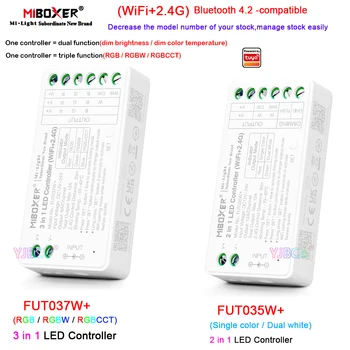 Miboxer Sasha 2,4 G WiFi затъмнение/CCT/RGB/RGBW/RGBCCT Led Контролер за осветление, съвместим с Bluetooth 4,2 12 В 24 В 2/3 в 1 Димер