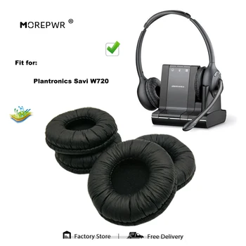 Morepwr Сменяеми амбушюры за слушалки Plantronics Savi W720, детайли за слушалки, кожен слушалки, калъф за слушалки