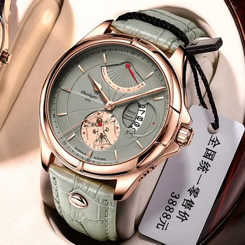 POEDAGAR, тънки мъжки часовници, водоустойчиви, спортни, най-добрата марка за луксозни кварцови часовници, мъжки модерен часовник с кожена каишка, календар