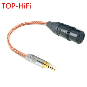 TOP-HiFi 7N Монокристален Мед, 2,5 мм TRRS Балансиран Щекер към 4pin XLR Балансирана Жена аудио кабел-Адаптор от 2.5 мм към Балансиран XLR