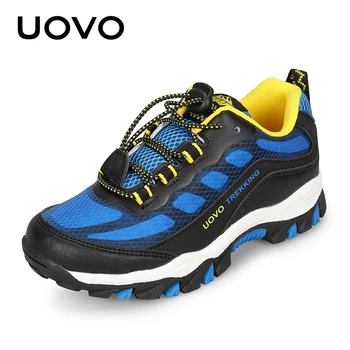 UOVO / Нови спортни всесезонни детски гуменки за момчета, дишаща детски туризъм обувки, пролетно-есенна обувки, Eur #32-38