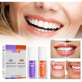 V34 цвят Коректор, избелваща зъбите паста за зъби, почистване на устната кухина, възстановяване на свеж дъх, билкови грижи за петна, козметика за красота и здраве