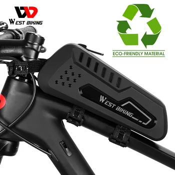 WEST BIKING Велосипедна чанта Водоустойчива велосипедна горната тръба Предната рамка Чанта екологично чисти материали и Аксесоари за автомобилния МТБ велосипеди