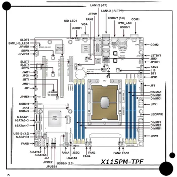 X11SPM-TPF За Supermicro Едностранно сървър LGA3647 microATX дънна Платка C622 Поддръжка на чипсет Intel Xeon, 2-ро поколение Е Тестван