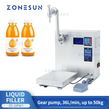 ZONESUN ZS-GPW1 с Цифрово Управление, Полуавтоматична Машина за бутилиране на течности И помпа Опаковка за Разлив на олио в Бутилки за Пиене