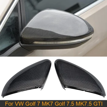 Автомобилни Капаци Огледала за обратно виждане За Volkswagen Golf 7 MK7 Golf VII 7,5 Golf MK7.5 GTI 2014-2018 Страничните Капаци на Огледалата От Въглеродни Влакна