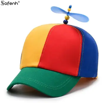 Бамбук водно конче дъгова солнцезащитная шапка Забавна приключенска шапка за татко възстановяване на предишното положение Hat Дизайн на витлото на хеликоптера за деца, момчета, момичета възрастни 4 размера