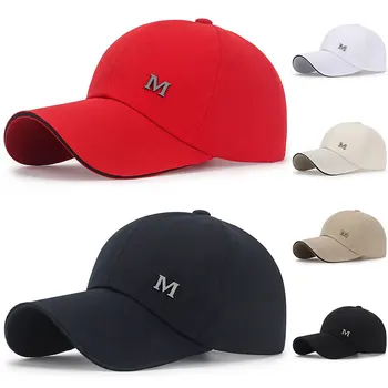 Бейзболна шапка M Standard, пролетно-лятна однотонная спортна шапка, регулируеми хип-хоп шапки, бейзболни шапки с дълга козирка, Bone Gorras, Bone възстановяване на предишното положение