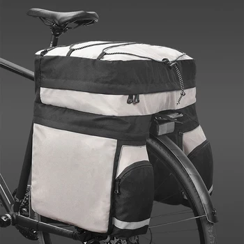 Велосипедна чанта 3 В 1 Мотор, голям капацитет Задната стойка на задната врата Седалка и багажник Чанта Обзавеждане Велосипедна чанта за Количка Чанта за съхранение с дождевиком Велосипедна чанта