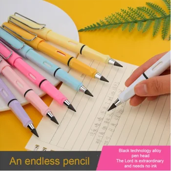 Вечният Черен молив технологичен молив без мастило За студенти Безкрайна положителна стойка за писане подарък за деца Ученически пособия Канцелярский подарък