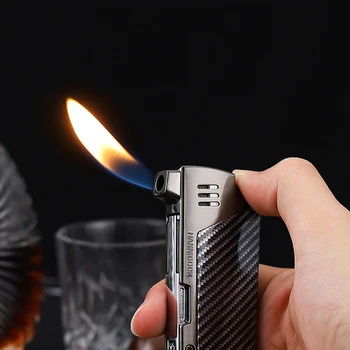 Висококачествена метална запалка от въглеродни влакна, многофункционални аксесоари за пури, запалка, малки подаръци за мъже