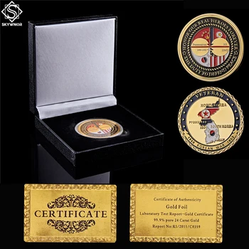 Възпоменателна монета на САЩ Battle World Втората Световна война Ветеран от Корейската война Gold Challenge с Луксозна Кутия