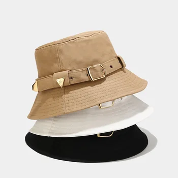 Дамски летни шапки-кофи луксозен брендового дизайнерски стил Панама рибарска шапка