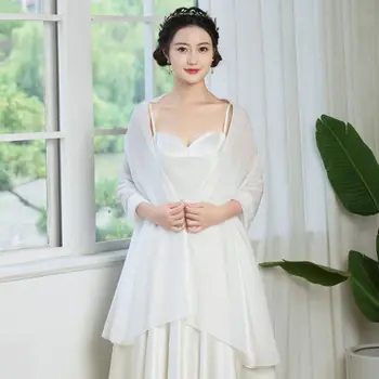 Дамски шал за булката, проста шифоновая наметало за младоженци, аксесоари за вечерни рокли, новост 2023 година
