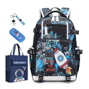 Детска раница за ученици, космическа чанта за книги за средните училища, пътен раница за начално училище, чанти за момчета с голям капацитет