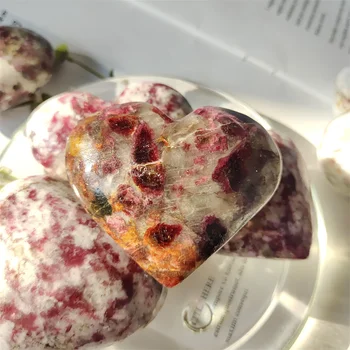 Естествени камъни за Източване на Турмалин Сърцето кварцов Кристал Исцеляющий Рейки Скъпоценни камъни Декорация на дома