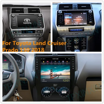За Toyota Land Cruiser Prado 150 2018 + Android, кола стерео радио, мултимедиен плеър Tesla, авто екран на устройството GPS навигация