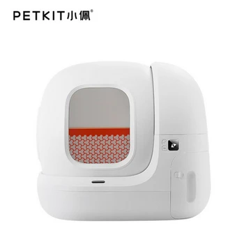 Интелигентен автоматичен кутия за котешки тоалетни PETKIT, напълно затворен Автоматична самопочистваща котешки тоалетна, защитени от миризмата, управление на приложението, леген за котешки тоалетни