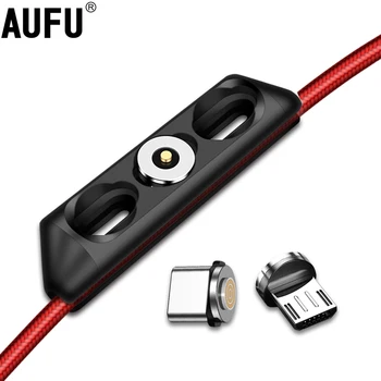 Калъф за свързване на магнитен кабел AUFU, преносим кутия за съхранение, магнитни зарядни устройства, конектор Micro USB Type C, кутия за съхранение, носене