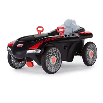 Крак автомобил Jett Car Racer, черно и червено, с регулируема облегалка седалка - за деца, момчета и момичета, на възраст от 3 до 7 години