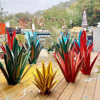 Креативен градински декор за Листата на растенията Агаве Арт Текила Селски скулптура растение за дома, двор скулптура Украса на градината