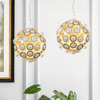 Креативен окачен лампа в стил loft, модерен златен медальон лампа, окачена лампа в скандинавски стил за кухня/спалня/с кухненски лампа за дневна