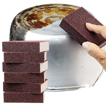 Кухненска гъба Наждачная за отстраняване на котления камък, Почистване на кухня Използвайте за премахване на пригоревших петна на дъното на тигана гъба с фин пясък