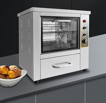 Машина за печене на сладки картофи от неръждаема стомана, машина за печене на прясна царевица
