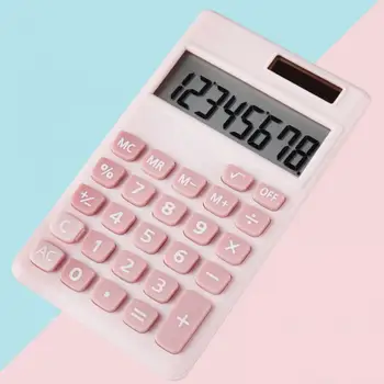 На 8-битова електронна слънчев джобен калкулатор обикновен преносим настолен мини-научен калкулатор 4 цвята Офис училищен счетоводство инструмент