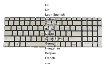 Немска Унгарската Белгийската Френска Клавиатура за HP 15-cu0000 15-cu1000 15-cw0000 15-cw1000 15-da0000 15-da1000 15-db0000 С подсветка S