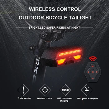 Нова задна светлина за велосипед, USB зареждане, led мигач за конна езда, задна светлина за планински кола, мотор интелектуална сигнална лампа