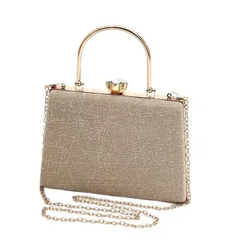 Нова лъскава чанта, проста банкетная чанта с голям капацитет, трапециевидная банкетная чанта, малка чанта за рамо с ключалка